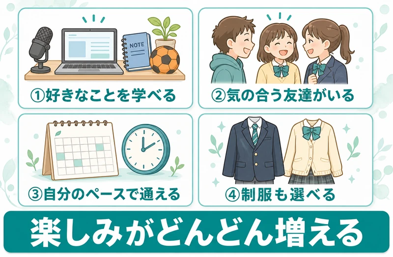 通信制高校で楽しみが増える4つのこと